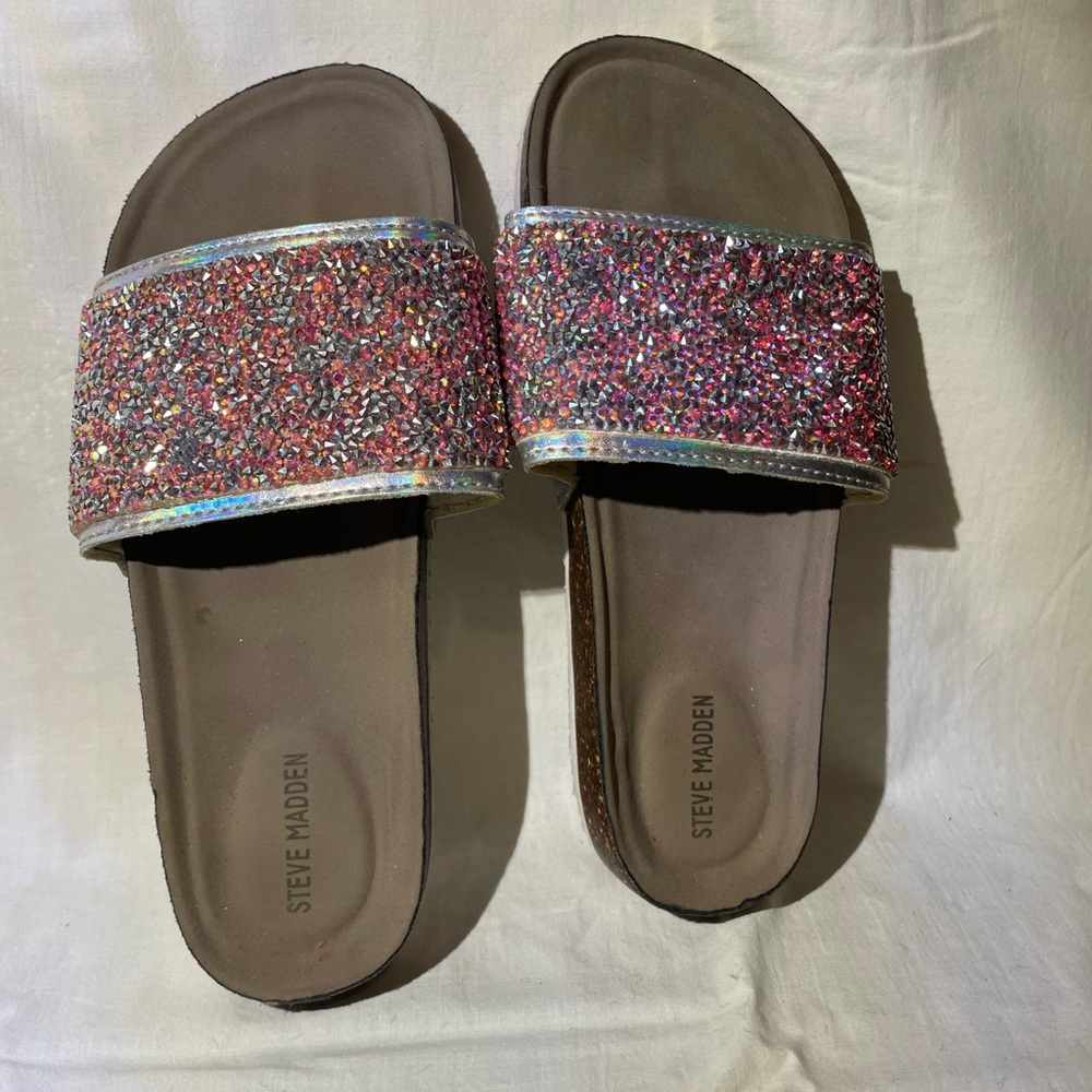 Steven Madden ShineOn kids sandals glitter sz 3